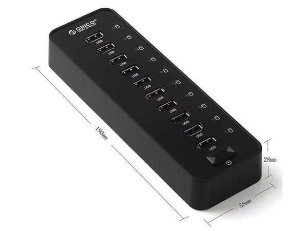Bộ chia USB 2.0 10 cổng Orico P10-U2 hỗ trợ nguồn ngoài - Phụ Kiện Điện Tử Việt Nam