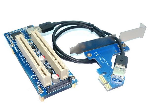Card chuyển đổi PCI-E 1X sang 2 PCI thường - Cạc mở rộng 1 PCIE 1X ra 2 PCI đa năng - Phụ Kiện Điện Tử Việt Nam