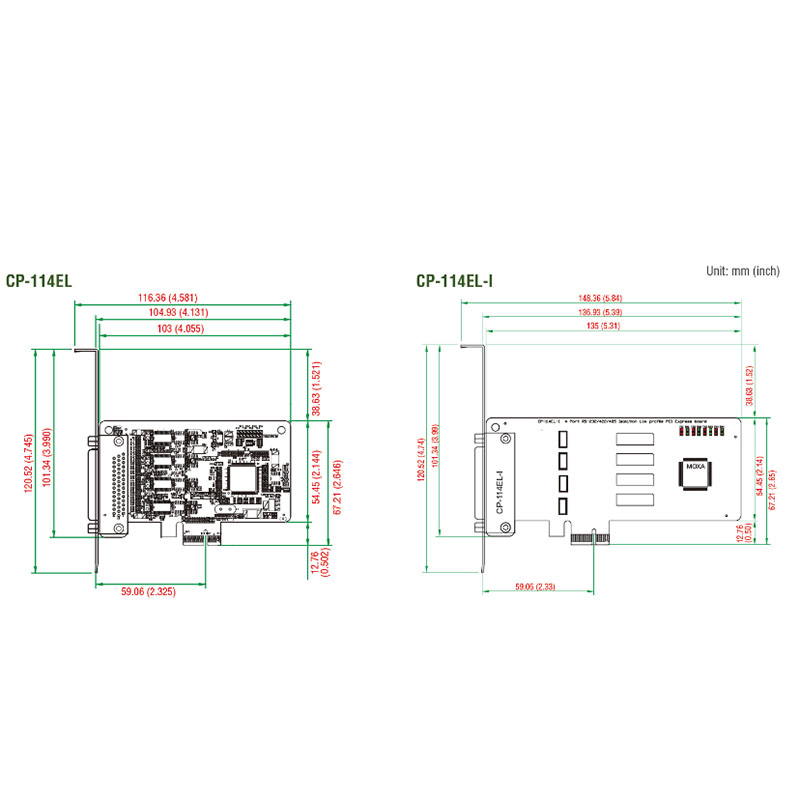 pci-e rs232/rs485/rs422 moxa cp-114el
