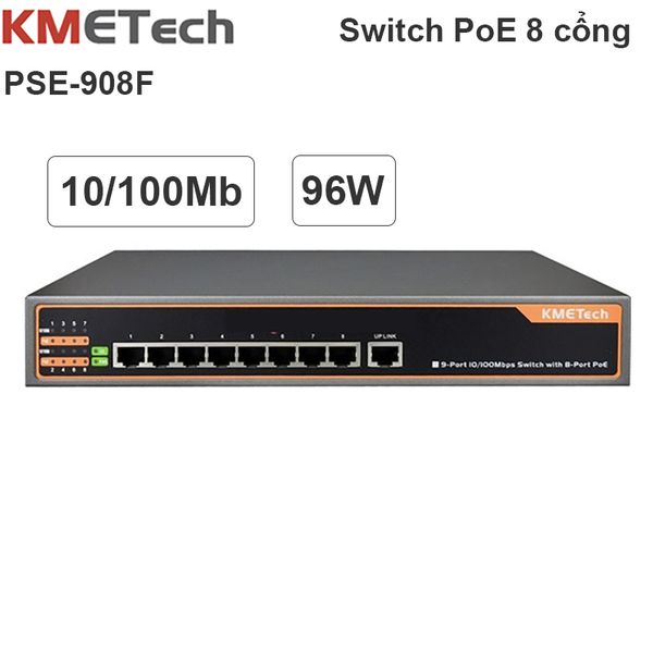 switch poe 8 cong kmetech pse908f