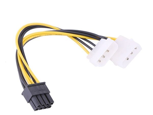 Dây cáp nguồn 2 Molex IDE 4PIN to 8pin PCI-E 2+6 20Cm - Phụ Kiện Điện Tử Việt Nam