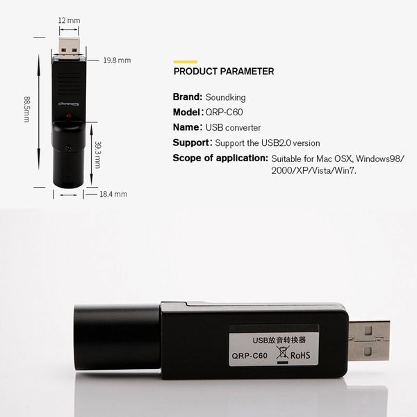 usb ra xlr đực soundking qrp-d60
