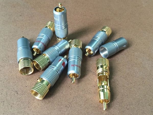 Rắc Audio RCA Nakamichi - Đầu bấm không hàn cáp AV RCA mạ vàng 10mm ( 1 chiếc) - Phụ Kiện Điện Tử Việt Nam