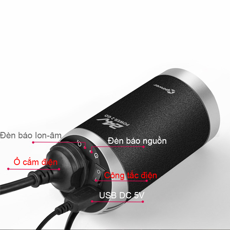 tau do nguon 24vdc sang 220vac và usb 5v2.4a xpower