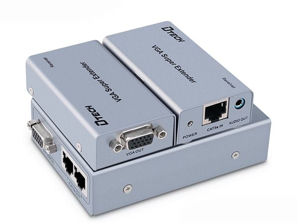 Bộ khuếch đại và chia VGA audio 1 ra 2 200 mét DTECH DT-7035 - Phụ Kiện Điện Tử Việt Nam