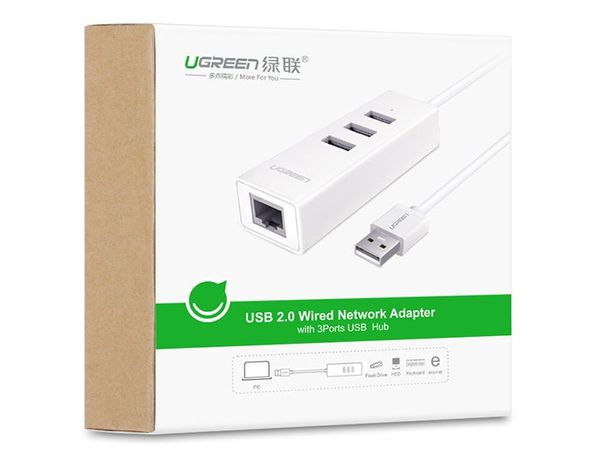 Bộ chia USB 2.0 3 cổng kết hợp USB sang RJ45 LAN 10/100Mb Ugreen 30301 30297 30298 - Phụ Kiện Điện Tử Việt Nam