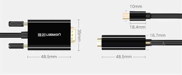 Cáp Mini Displayport to VGA 1.5M | 2M 3M UGREEN (màu đen) - Phụ Kiện Điện Tử Việt Nam