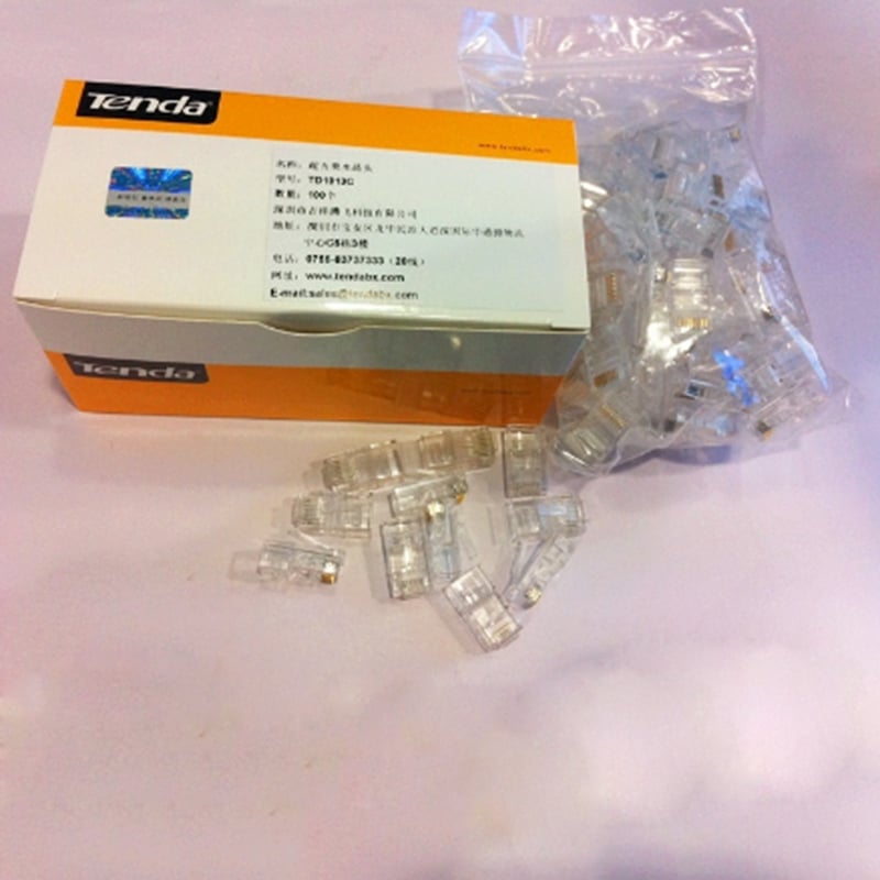 Hạt mạng Tenda Rj45 hộp 100 hạt, dùng cho dây mạng CAT5, 5e TD-1013C - Phụ Kiện Điện Tử Việt Nam