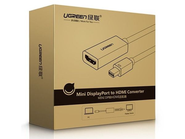 Mini Displayport to HDMI 20Cm 1080P Ugreen 10461 - Phụ Kiện Điện Tử Việt Nam