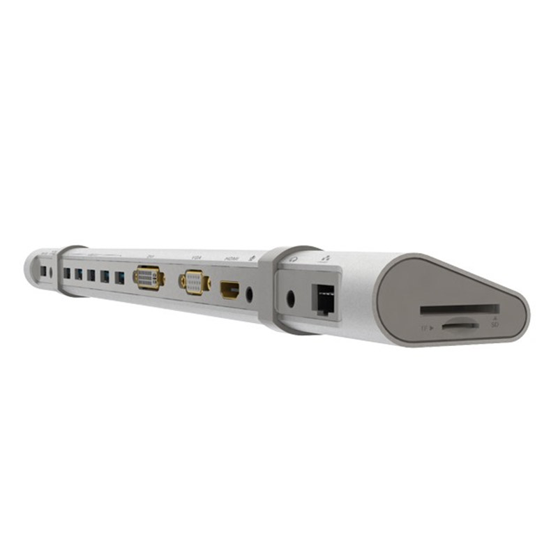 bo chuyen multimedia usb ra hdmi vga dvi sd-tf audio 3.5mm lan gigabit ugreen 40258