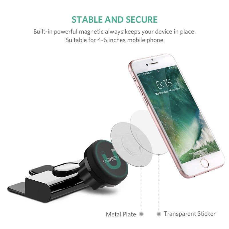 Giá đỡ Điện thoại Smartphone hút nam châm kẹp cửa CD xe hơi UGREEN 40890 - Phụ Kiện Điện Tử Việt Nam
