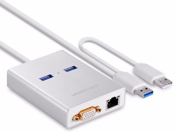 Bộ chia 2 cổng USB 3.0 - USB sang VGA RJ45 LAN gigabit Ugreen 40242 - Phụ Kiện Điện Tử Việt Nam