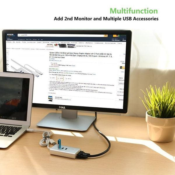 Bộ chia USB 3.0 3 port - USB 3.0 ra VGA 1080P Ugreen 40256 - Phụ Kiện Điện Tử Việt Nam