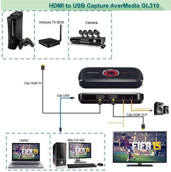 Card ghi hình HDMI AverMedia GL310 USB 2.0 HD Capture dùng cho Laptop - Phụ Kiện Điện Tử Việt Nam