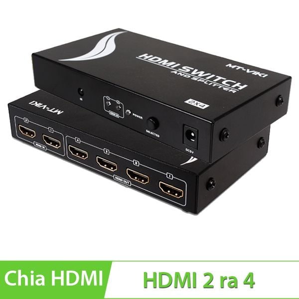 Bộ chia HDMI 2 vào 4 ra full HD 1080P có điều khiển MT-VIKI MT-HD2-4 - Phụ Kiện Điện Tử Việt Nam