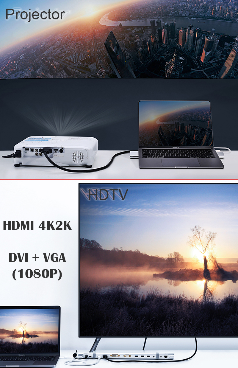 usb-c ra hdmi/dvi/vga usb 3.0/lan/audio/sd-tf ugreen 40373