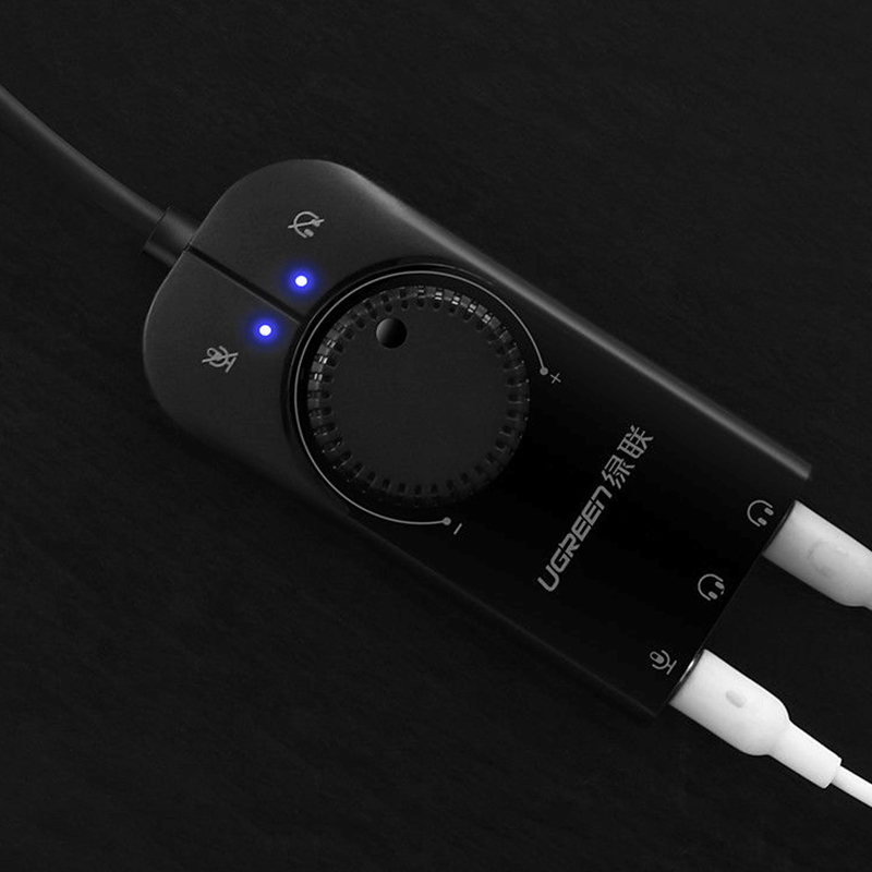 sound card USB 2.1 có dieu chinh am luong chinh hang ugreen