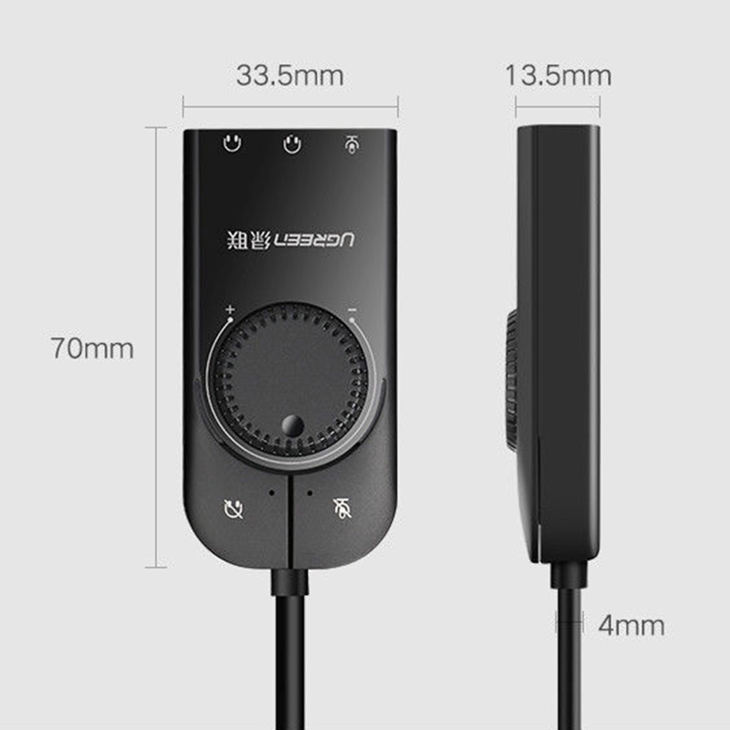 sound card USB 2.1 có dieu chinh am luong chinh hang ugreen