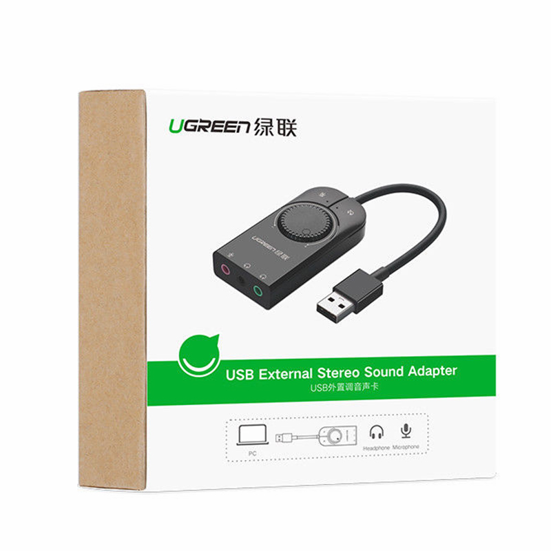 sound card USB 2.1 có dieu chinh am luong chinh hang ugreen