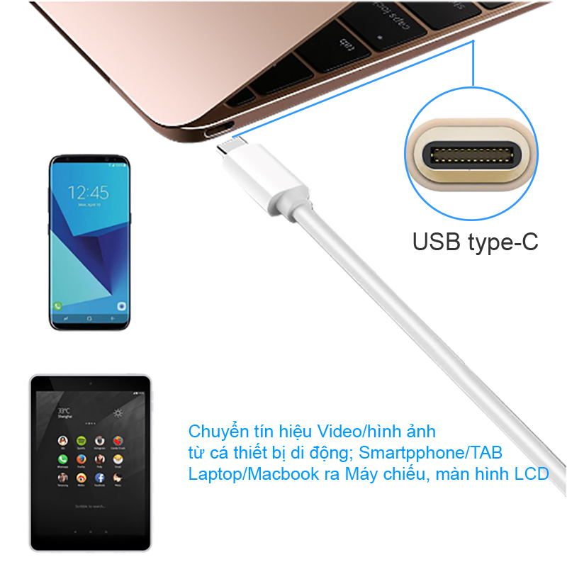 usb type-c ra vga usb 3.0 3 cong ugreen 40375