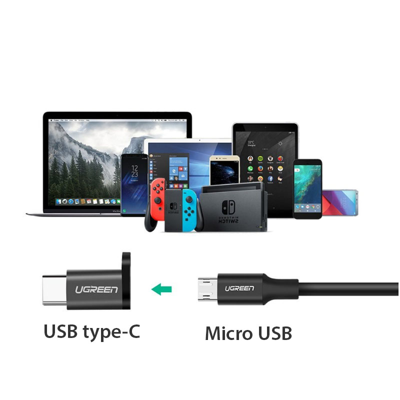 dau chuyen micro usb sang usb type-c ugreen 40945