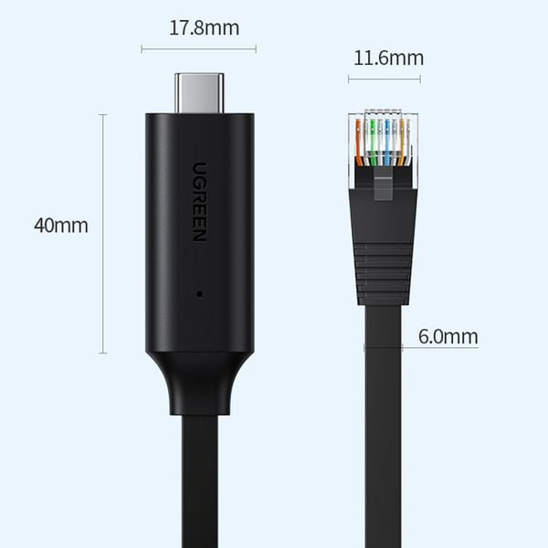 Cáp lập trình console USB - Type C RJ45 dài 1.5m chíp FTDI UGREEN 80186 - Phụ Kiện Điện Tử Việt Nam