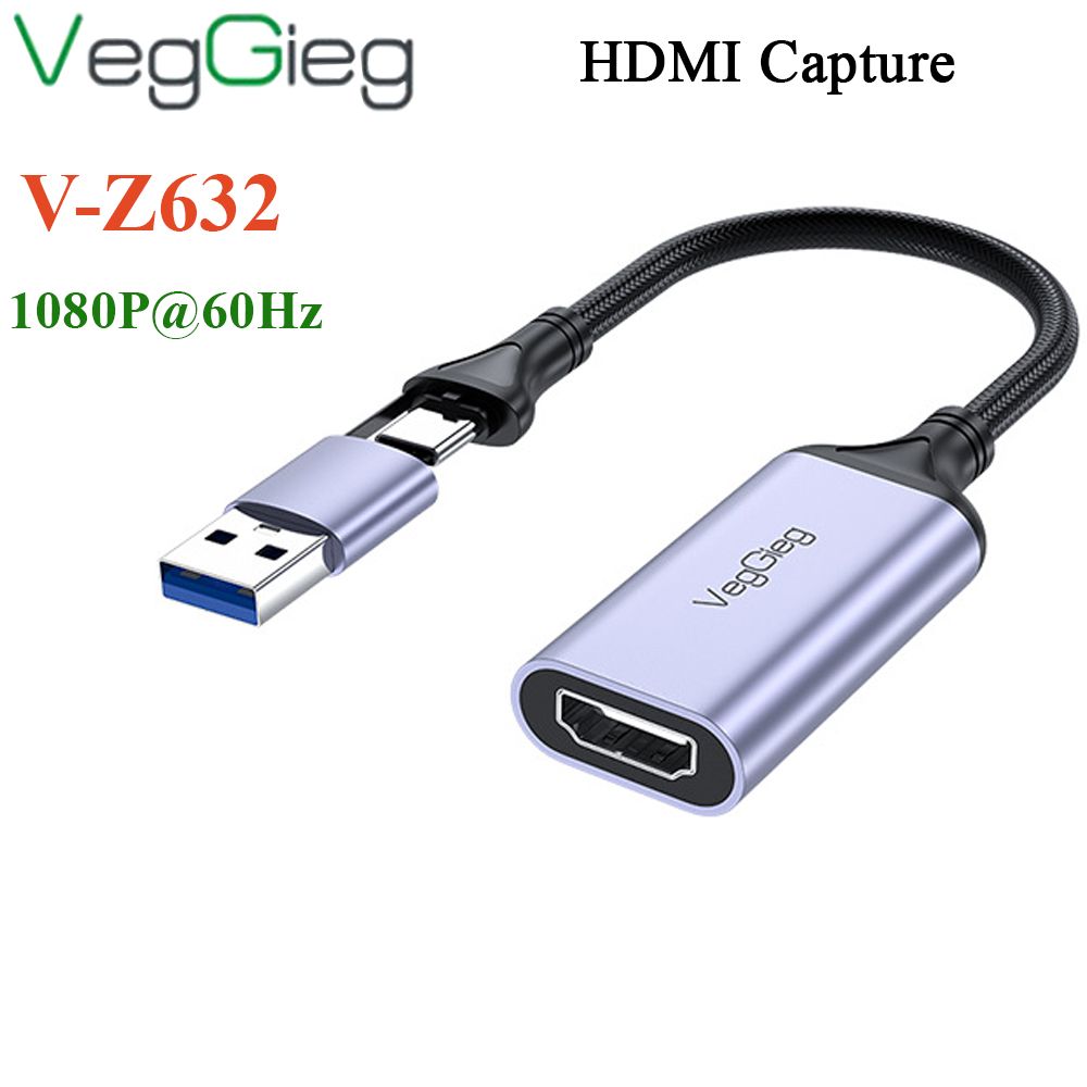 USB ghi hình live streaming HDMI chuẩn full HD 1080P@60Hz VEGGIEG V-Z632 - Phụ Kiện Điện Tử Việt Nam