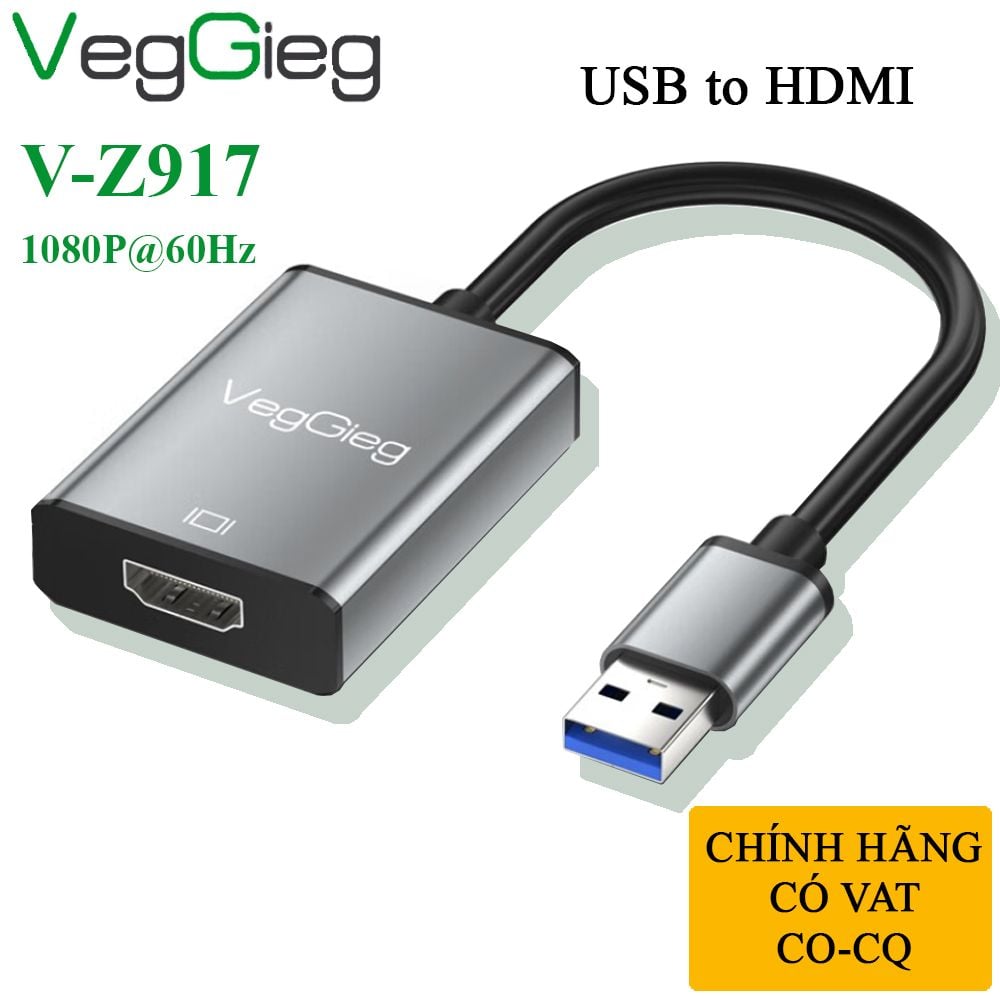 Bộ chuyển USB sang HDMI 1080P chính hãng VegGieg - V-Z917 - Phụ Kiện Điện Tử Việt Nam