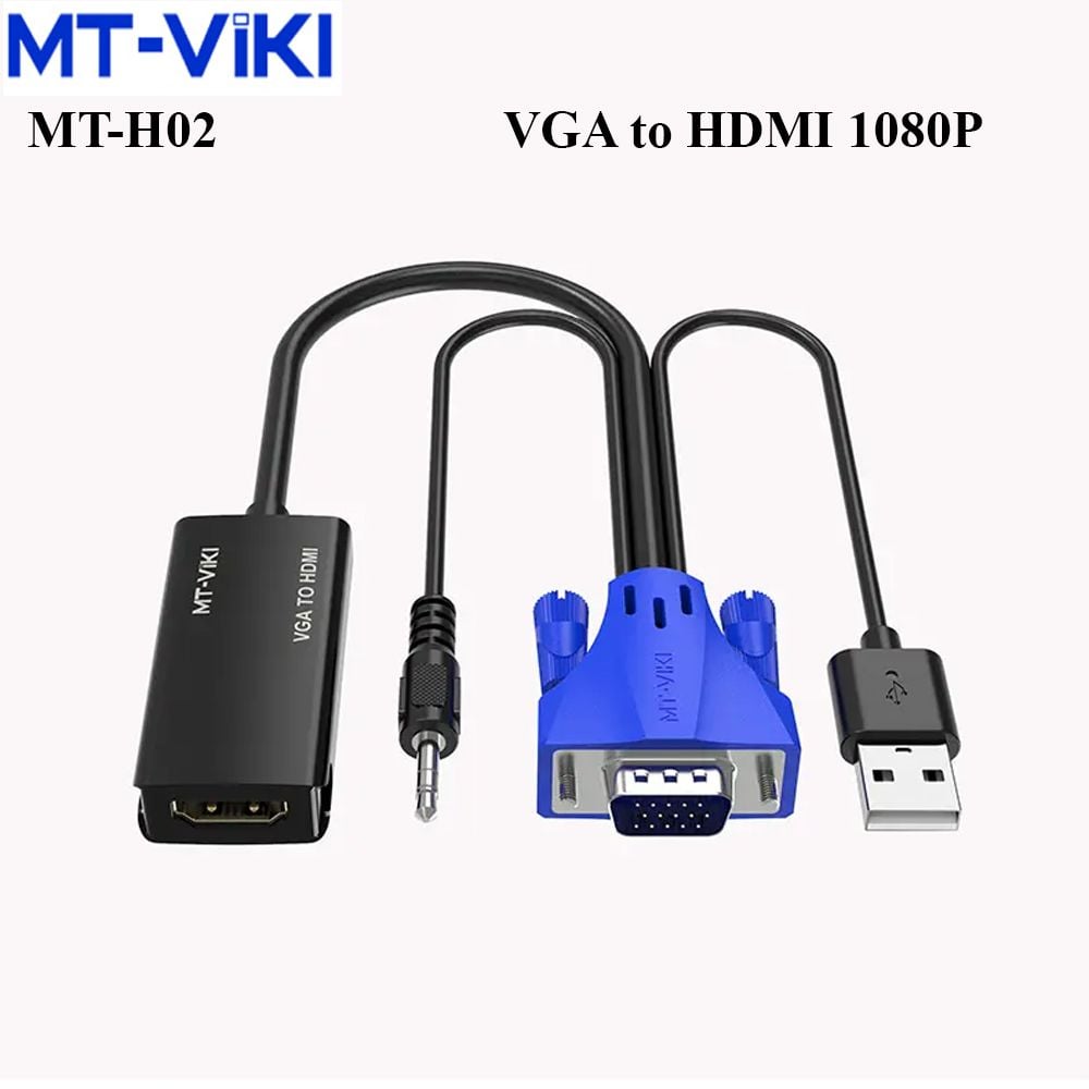 Cáp chuyển đổi VGA audio sang HDMI 1080P MT-Viki MT-H02 - Phụ Kiện Điện Tử Việt Nam