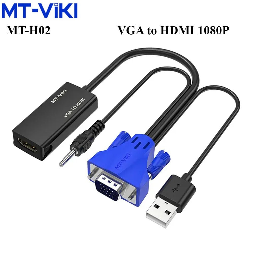 Cáp chuyển đổi VGA audio sang HDMI 1080P MT-Viki MT-H02 - Phụ Kiện Điện Tử Việt Nam