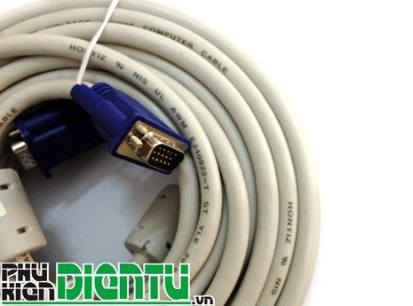 Cáp VGA KingMaster 1-40m, chuẩn 3+4C, cáp tròn, màu trắng - Phụ Kiện Điện Tử Việt Nam