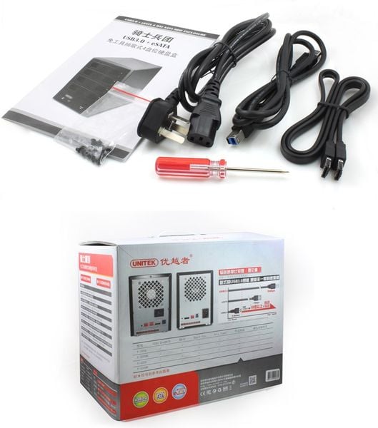 HDD BAY Unitek Y-3356N USB3.0+eSATA 4 Bay, hỗ trợ HDD SW. Dùng được cho HD Player, nhận 4 HDD cùng một lúc - Phụ Kiện Điện Tử Việt Nam