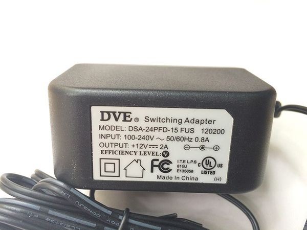 Nguồn 12V - 2A DVE chân cắm 5.5x 2.1mm, Nguồn phụ kiện điện tử - Phụ Kiện Điện Tử Việt Nam