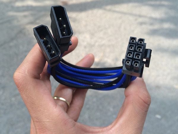 Cáp 2 x Molex to 8pin (2+6) dây lưới - Phụ Kiện Điện Tử Việt Nam