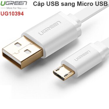 Cáp sạc Điện thoại Smartphone máy tính bảng USB AM sang Micro USB dẹt mỏng 1 mét Ugreen 10394 - Phụ Kiện Điện Tử Việt Nam