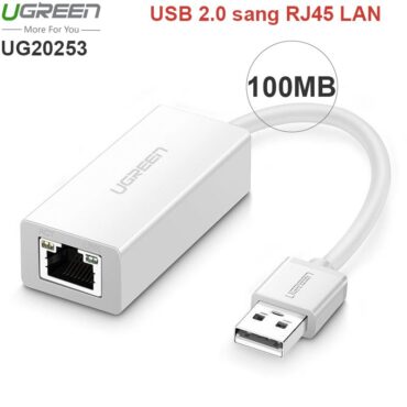 USB 2.0 sang RJ45 LAN 10/100Mbps Ugreen 20253 vỏ nhựa - Phụ Kiện Điện Tử Việt Nam