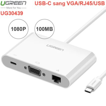 USB-C ra VGA LAN USB 3.0 1 port USB 2.0 1 port UGREEN 30439 - Phụ Kiện Điện Tử Việt Nam