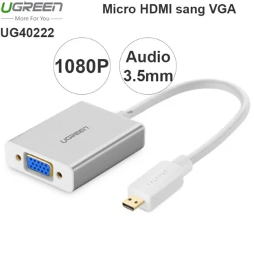 Micro HDMI to VGA Audio converter Ugreen 40222 1080P - Phụ Kiện Điện Tử Việt Nam