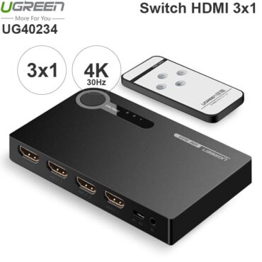 Switch HDMI 3x1 4K 30Hz Ugreen 40234 có điều khiển từ xa - Phụ Kiện Điện Tử Việt Nam