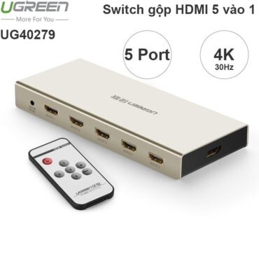 Bộ chuyển mạch HDMI 5x1 Ugreen 40279 hỗ trợ 3D 4K30Hz có điều khiển - Phụ Kiện Điện Tử Việt Nam