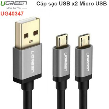 Cáp sạc và dữ liệu USB AM sang 2 Micro USB UGREEN 0.5m 40347 - Phụ Kiện Điện Tử Việt Nam
