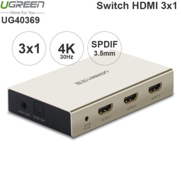 Switch 3x1 HDMI 4K 30Hz Audio SPDIF 3.5mm output Ugreen 40369 - Phụ Kiện Điện Tử Việt Nam