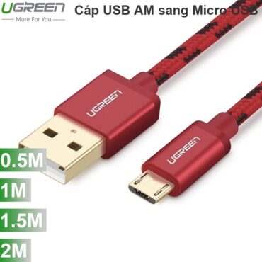 Cáp sạc Điện thoại Smartphone TAB USB AM sang Micro USB bọc nilon Ugreen 0.5M 1M 1.5M 2M - Phụ Kiện Điện Tử Việt Nam