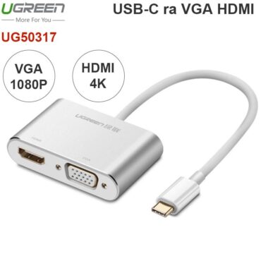USB type-C to HDMI VGA 15Cm hỗ trợ 1080P 4K30Hz UGREEN 50317 vỏ nhôm - Phụ Kiện Điện Tử Việt Nam