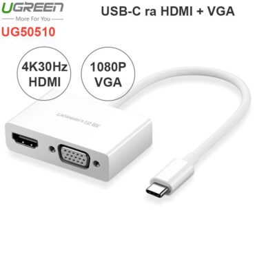 USB type-C to HDMI VGA 15Cm hỗ trợ 1080P 4K30Hz UGREEN 50510 - Phụ Kiện Điện Tử Việt Nam