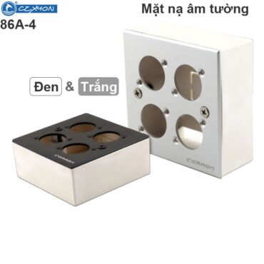 Mặt nạ ổ cắm 4 nhân cho đế âm tường âm sàn Coraon 86A-4-W | 86A-4-B (đen/trắng) - Phụ Kiện Điện Tử Việt Nam