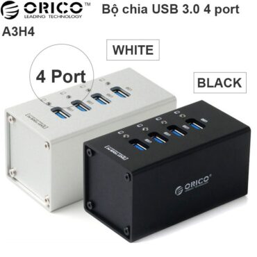 Bộ chia USB 3.0 4 cổng nguồn ngoài 12V vỏ nhôm orico A3H4 - Phụ Kiện Điện Tử Việt Nam