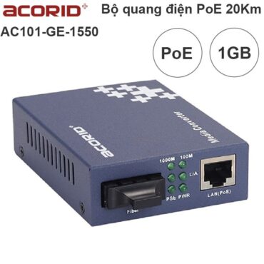Bộ khuếch đại quang điện mạng internet gigabit qua cáp quang 20Km hỗ trợ PoE Acorid AC101-GE-1550 - Phụ Kiện Điện Tử Việt Nam