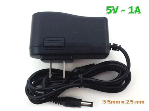 Adapter 5V-1A 5.5m x 2.5mm, Nguồn phụ kiện điện tử