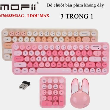 Bàn phím chuột không dây 3 trong 1 hình thỏ Kute chính hãng Mofii SMK676683M3AG - Phụ Kiện Điện Tử Việt Nam
